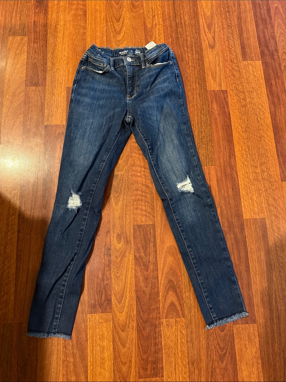 Girls Old Navy Dark Blue Distressed Skinny Jeans